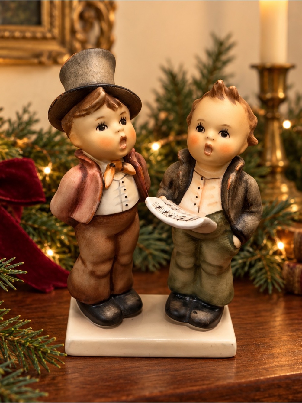 Vintage Hummel Duet Figurine 2 Singing Boys Holiday Choir Decor Collectible